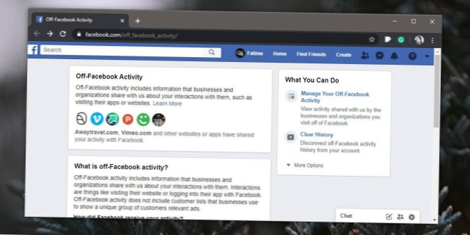 Cómo deshabilitar el seguimiento de la actividad de Facebook fuera del sitio por aplicaciones y sitios web