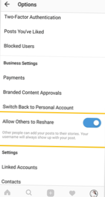 Jak pro váš účet zakázat sdílení v příbězích na Instagramu