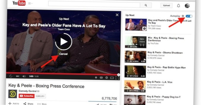 Sådan deaktiveres den nye autoplay-funktion på YouTube