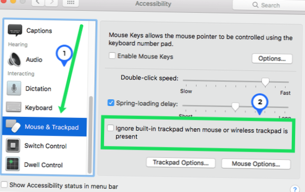 Come disabilitare il trackpad quando un mouse è collegato a macOS