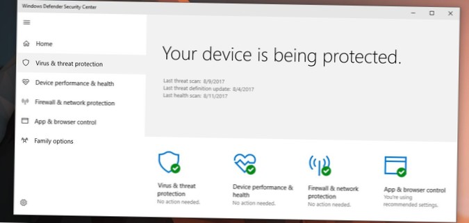 Så här inaktiverar du Windows Defender Sammanfattningsmeddelande i Windows 10