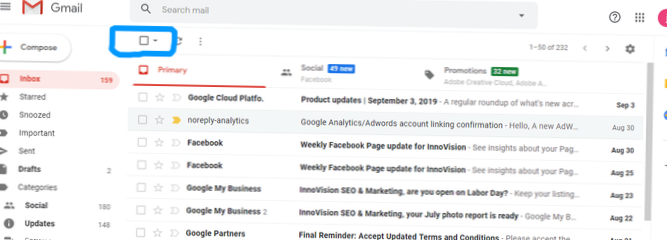 Jak zakázat hlavní e-maily v aplikacích Gmail