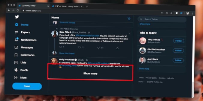 Jak zakázat nekonečné posouvání Twitteru v prohlížeči
