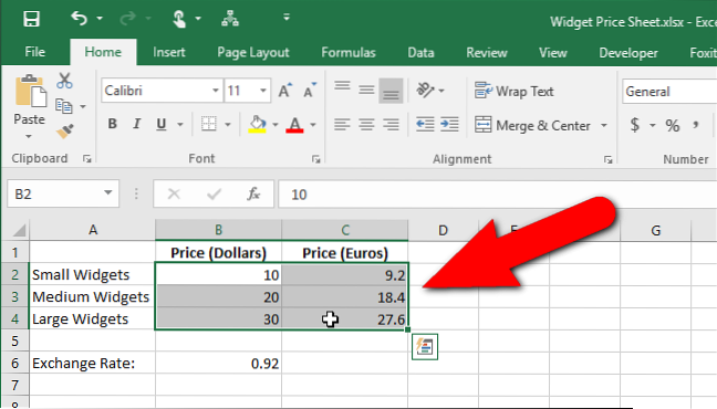 How to Display Number as Currency in Excel 2016 on Windows 10