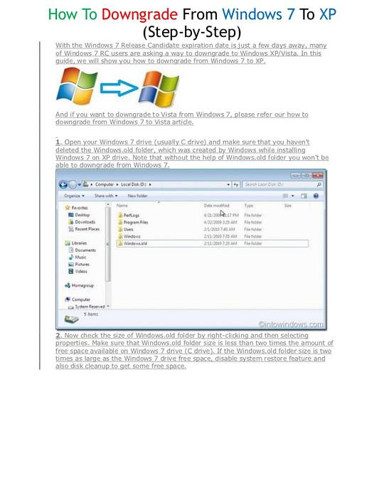 Jak přejít na nižší verzi ze systému Windows 7 na XP (podrobný postup)