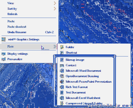 Jak upravit pravé tlačítko Nové nabídky v systému Windows 10