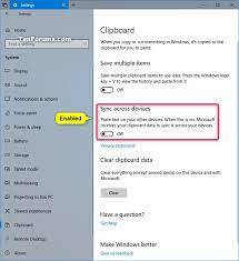 Så här aktiverar / inaktiverar du Urklippssynkronisering på Windows 10