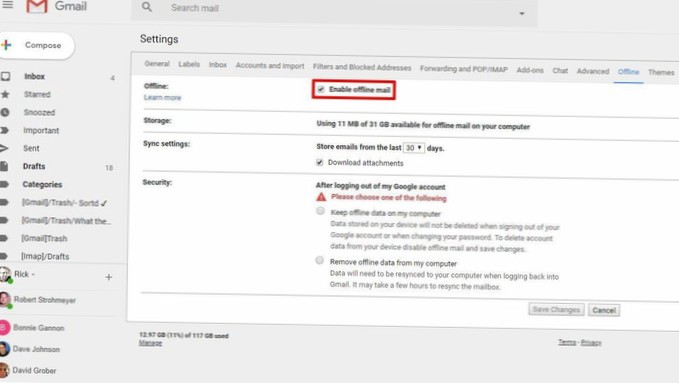 Cum să activați modul offline Gmail [Chrome]