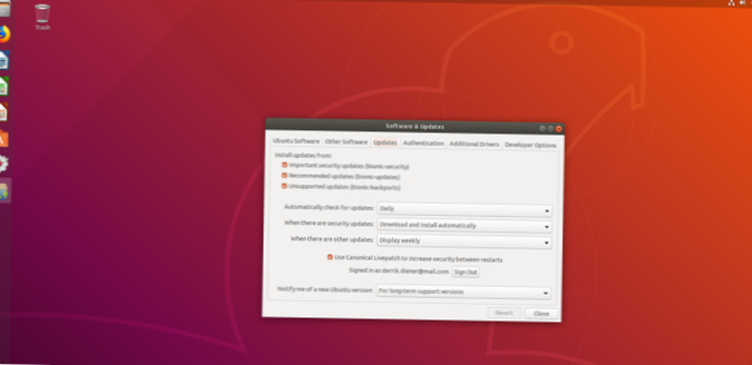 Cum se activează patch-uri live pe Ubuntu 18.04
