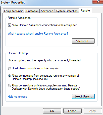 Sådan aktiveres forbindelse til eksternt skrivebord i Windows 7