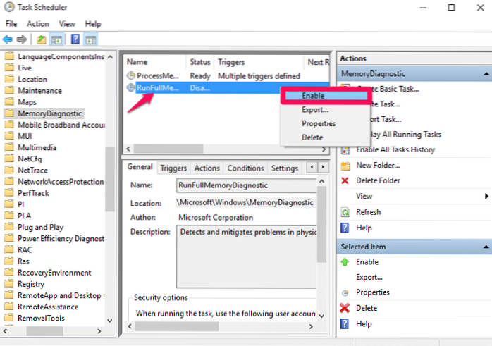 Sådan aktiveres RunFullMemoryDiagnostic i Windows 10