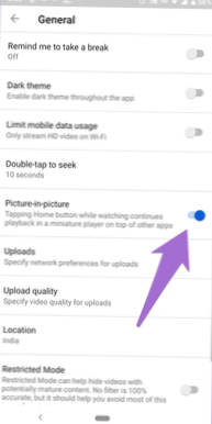 How To Enable YouTube Picture In Picture On Android 8