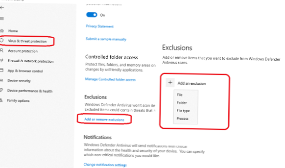 Een bestand uitsluiten van Windows Defender op Windows 10