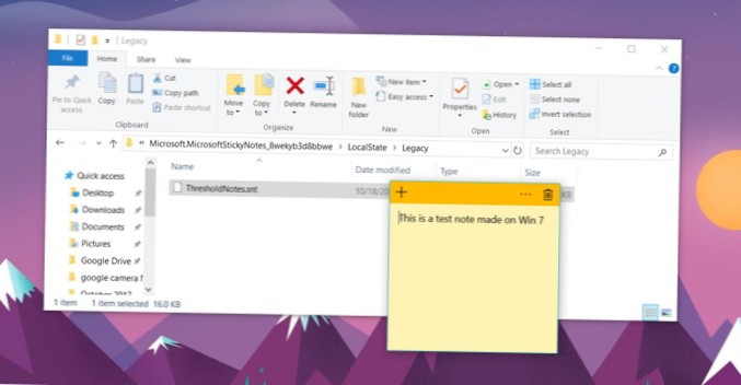 Cómo exportar notas adhesivas de Windows 7 a Windows 10
