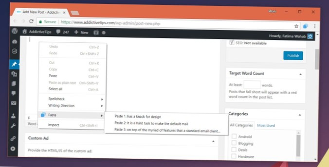 Como estender a área de transferência do seu navegador para 10 itens