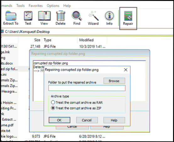 So extrahieren Sie Dateien aus beschädigten ZIP-Dateien in Windows 10