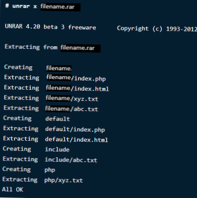 Jak extrahovat soubory RAR v systému Linux
