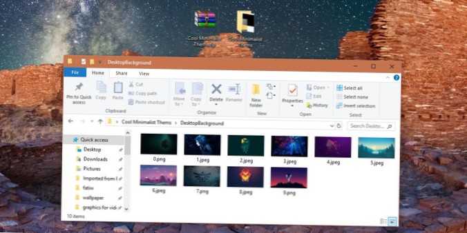 So extrahieren Sie Hintergrundbilder aus einer Themendatei unter Windows 10