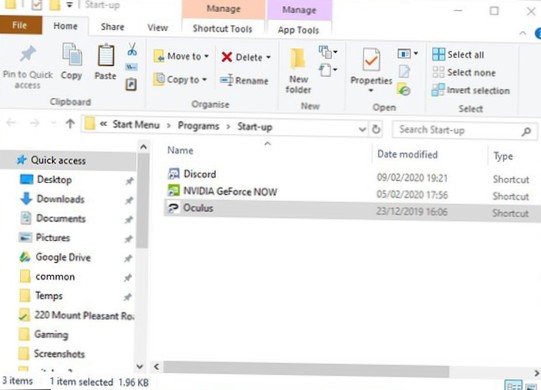 Comment trouver l'ordre des articles de démarrage sur Windows 10