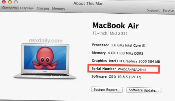 How to find the Mac serial number via macOS