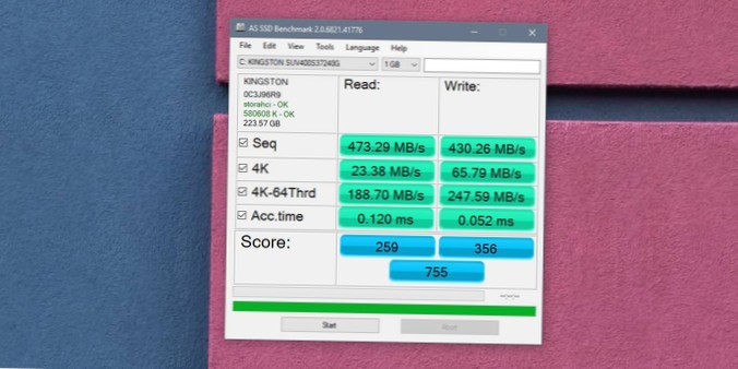 How to find the read/write speed of an SSD on Windows 10