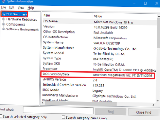 Jak najít verzi systému BIOS a aktualizovat ji v systému Windows 10
