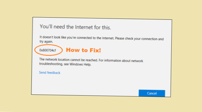 Como corrigir o código de erro 0x800704cf no Windows 10