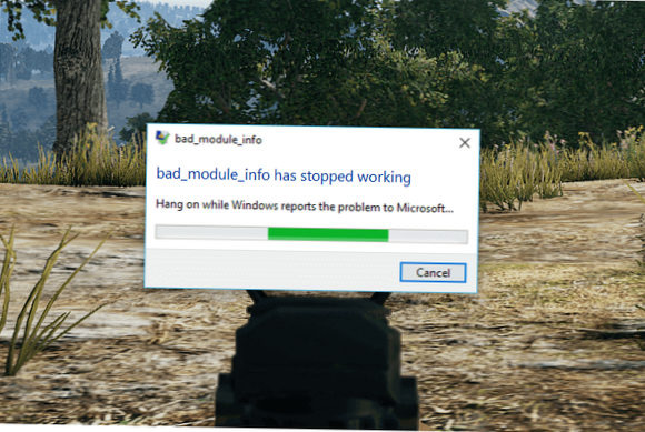 Como corrigir o erro Bad_Module_Info no Windows 10