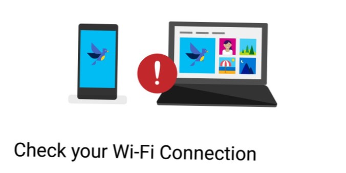 Jak opravit chybu „Zkontrolovat připojení Wi-Fi“ na fotografiích v systému Windows 10