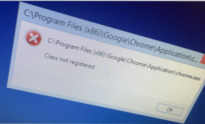 Jak opravit chybu třídy neregistrovanou v prohlížeči Google Chrome