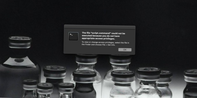 Como corrigir “O arquivo não pôde ser executado porque você não tem os privilégios de acesso apropriados” no macOS