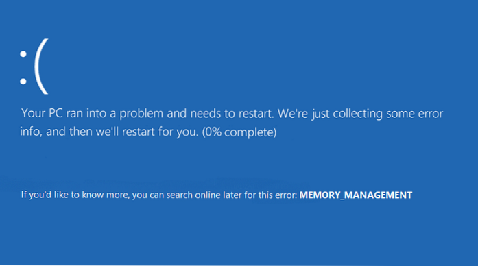 How to Fix Memory Management BSOD Error in Windows 10 easily