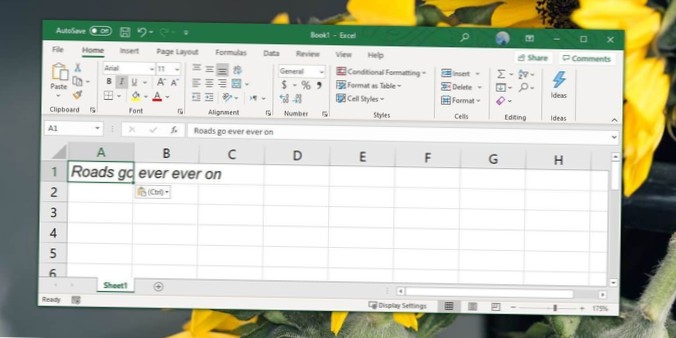 Jak opravit přetečení textu v buňkách v aplikaci Excel Office 365
