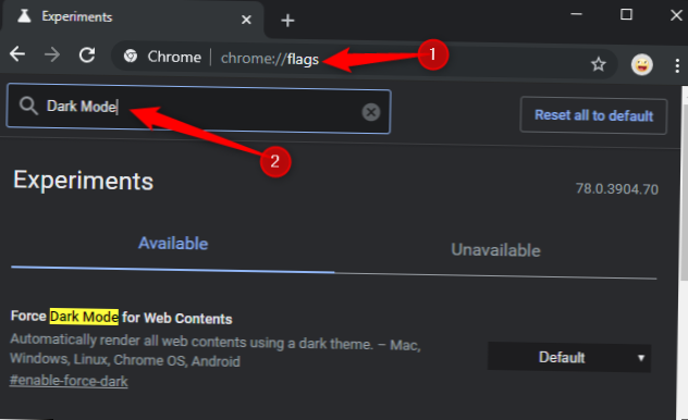 Comment forcer un mode sombre pour les sites Web dans Chrome