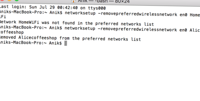 Come forzare macOS a ignorare una rete WiFi pubblica