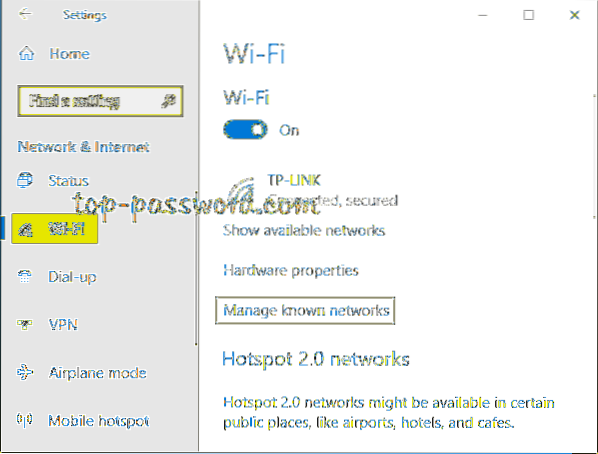 Como esquecer uma rede WIFI conhecida no Windows 10