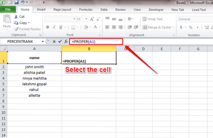 How To Format Text In Excel Using UPPER, LOWER