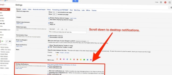 How to get desktop alerts for Gmail messages in your browser