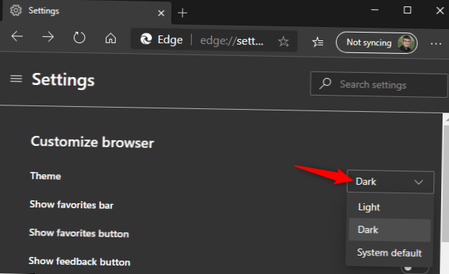 Come ottenere la modalità notturna in Microsoft Edge in Windows 10