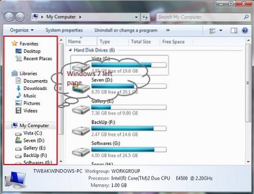 Come ottenere il riquadro di Esplora risorse di Windows 7 in Vista?
