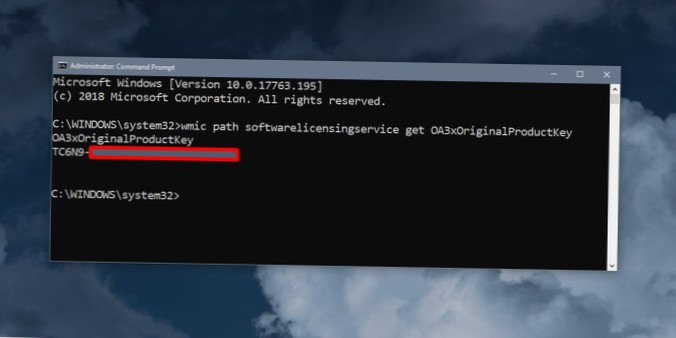 Sådan får du din Windows 10-produktnøgle fra kommandoprompt