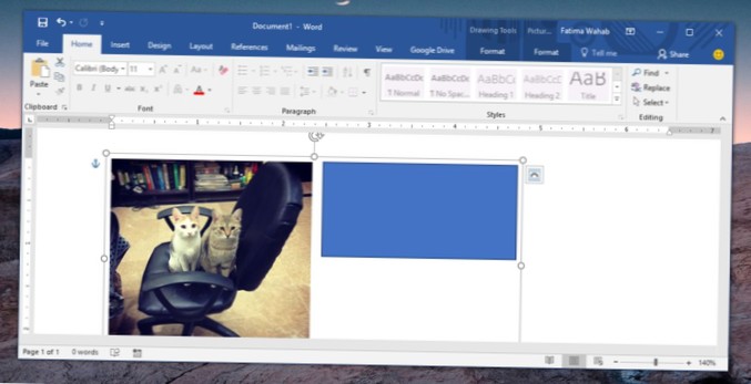 Cum să grupați imagini și forme în MS Word