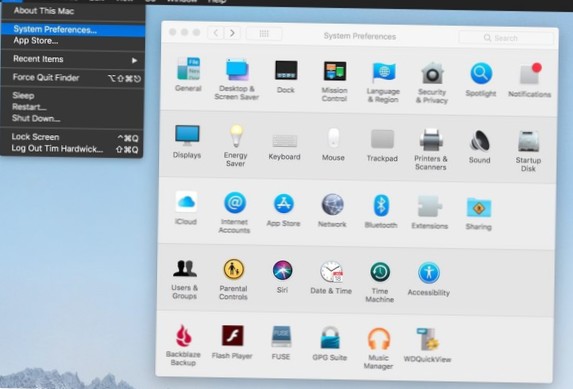 Panelen verbergen vanuit Systeemvoorkeuren op macOS