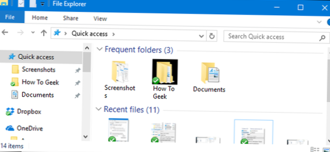 Jak skrýt rychlý přístup z Průzkumníka souborů ve Windows 10