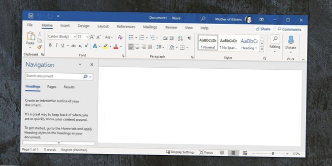 Cómo ocultar la barra de búsqueda en la barra de título en Office 365