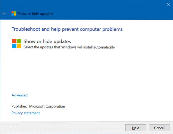Sådan skjuler du Windows-opdateringer i Windows 10