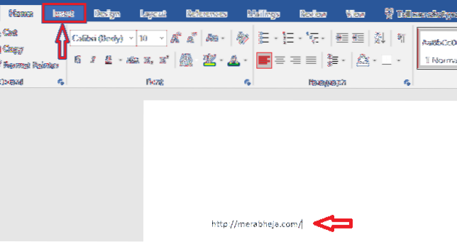 Jak vložit a změnit barvu hypertextových odkazů v aplikaci Word 2016