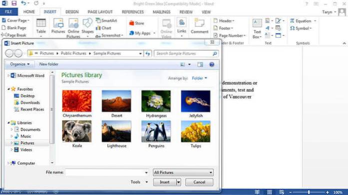 Hur man infogar och flyttar en bild i Microsoft Word 2016