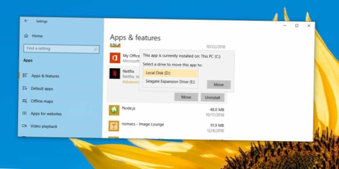How to install a UWP app on an external drive on Windows 10