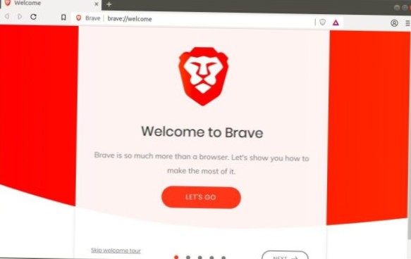 Slik installerer du modig nettleser på Linux